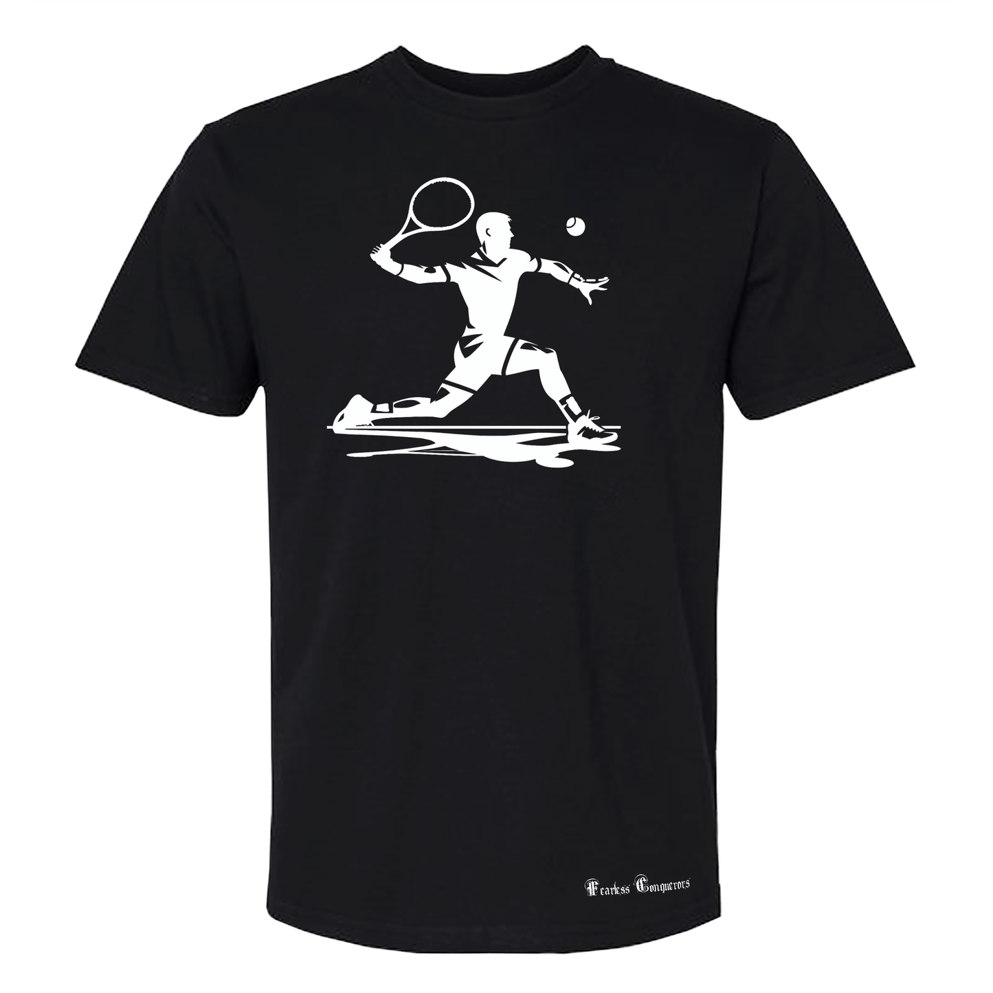 Fear the Forehand Tennis Tshirt in White Colour