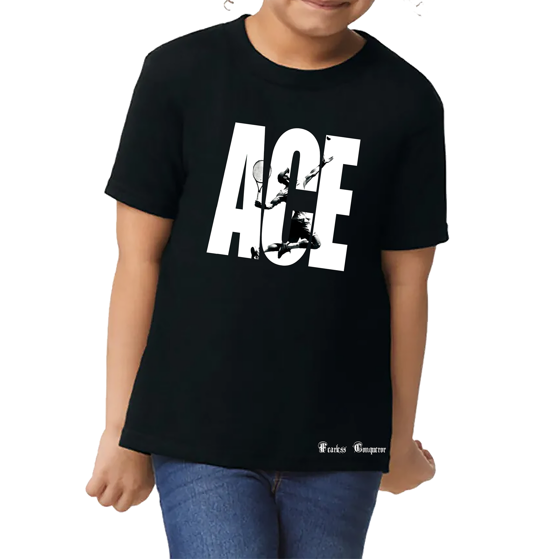 Ace Junior Tennis tshirt | Black Colour