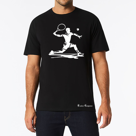 Fear the Forehand Tennis Tshirt in Black Colour