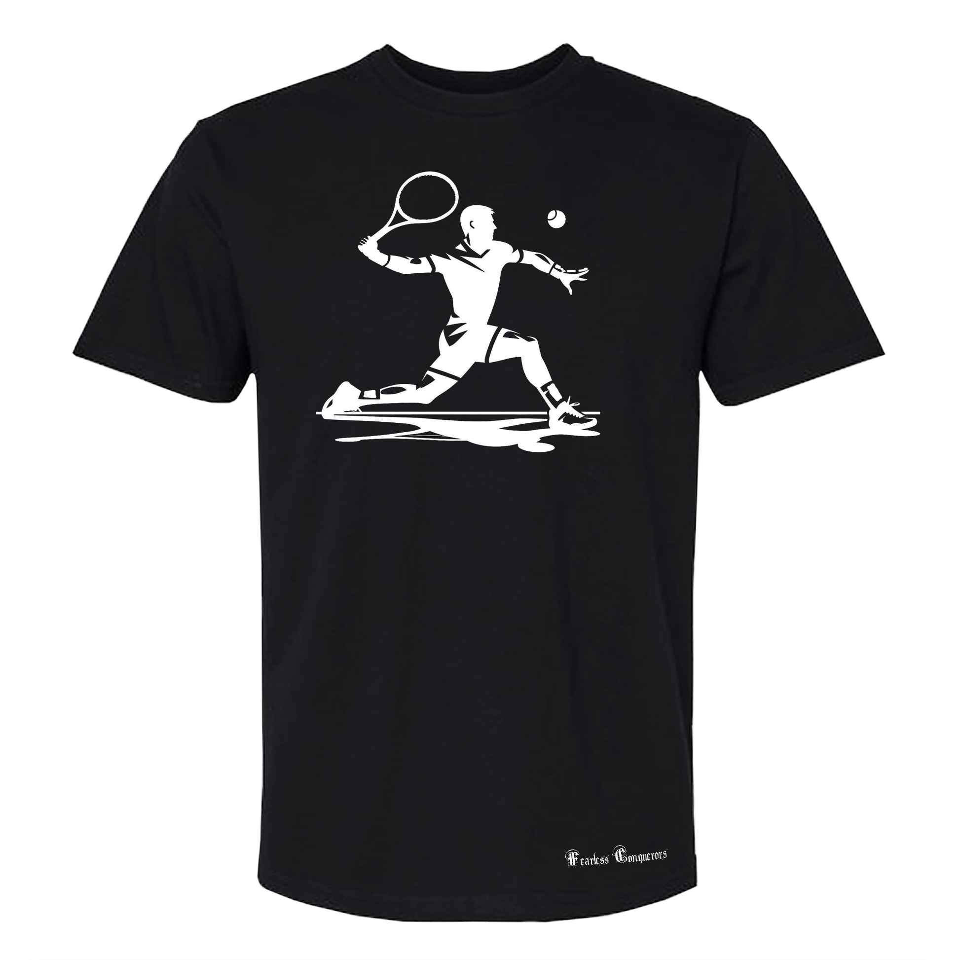 Fear the Forehand Tennis Tshirt in White Colour 