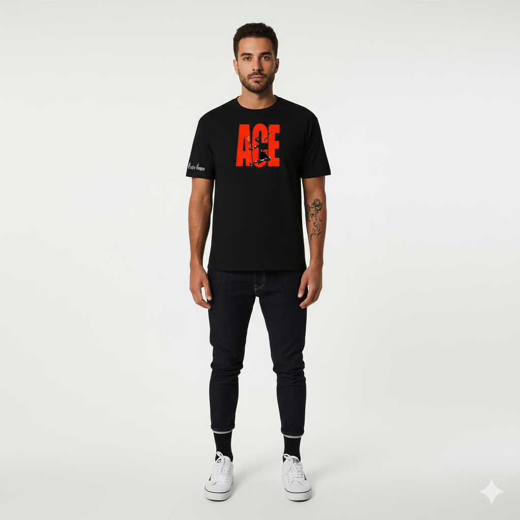 Ace T-Shirt | Game, Set, Match, Ace| Black/Red