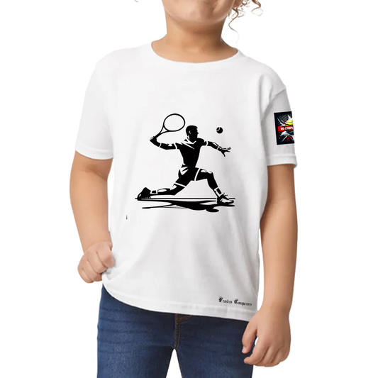 Fear the Forehand Tennis Tshirt for Kids & youth in White Colour